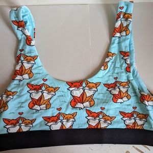 3/$10 SALE - Me Undies U-Back Fox pattern bralette - Size L
